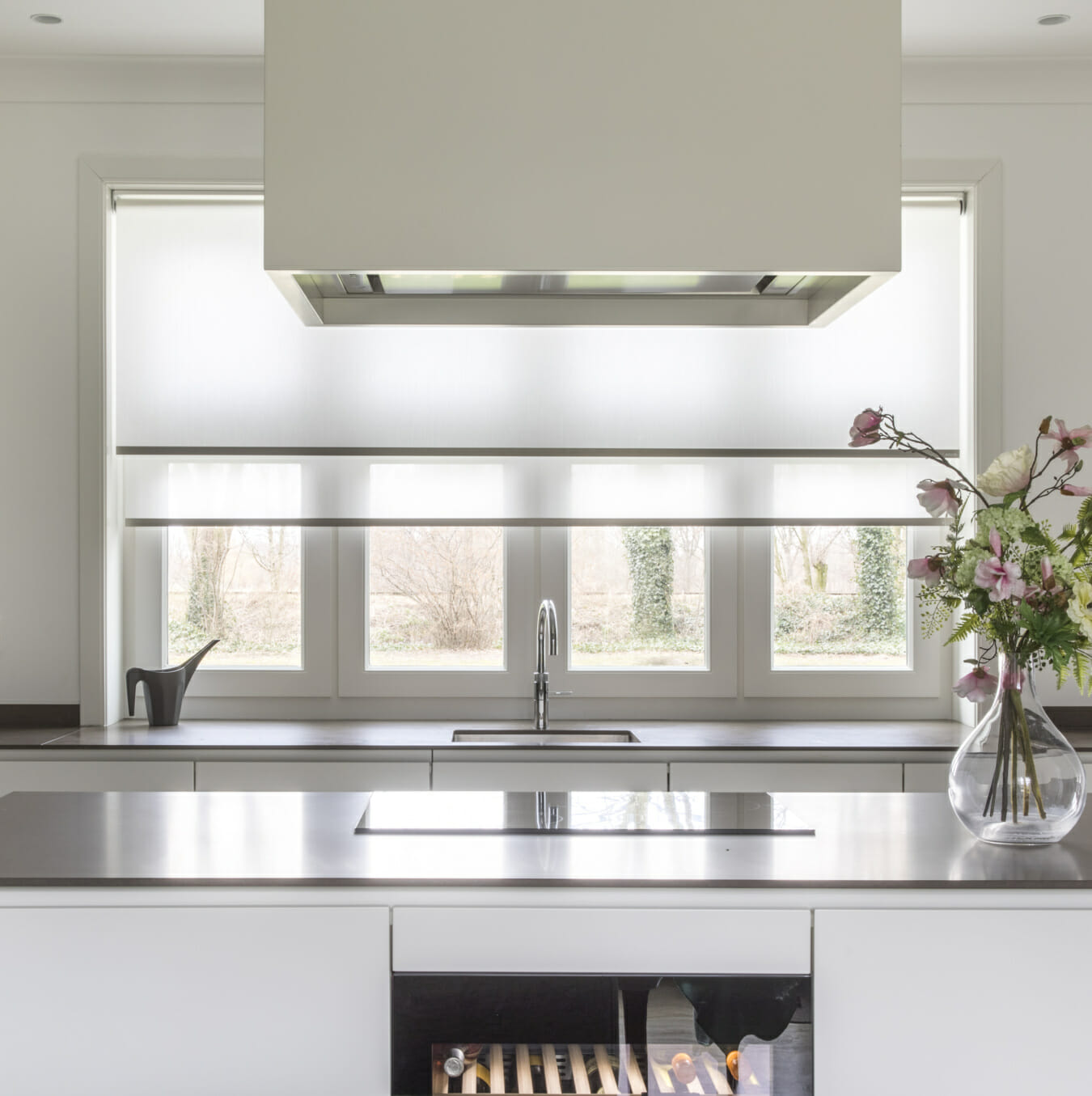 Rolgordijnen in keuken