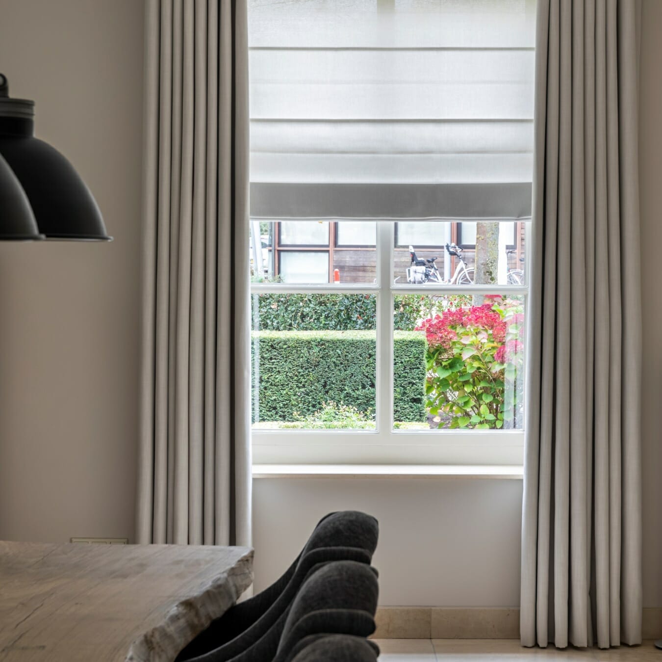 Vouwgordijnen in de woonkamer