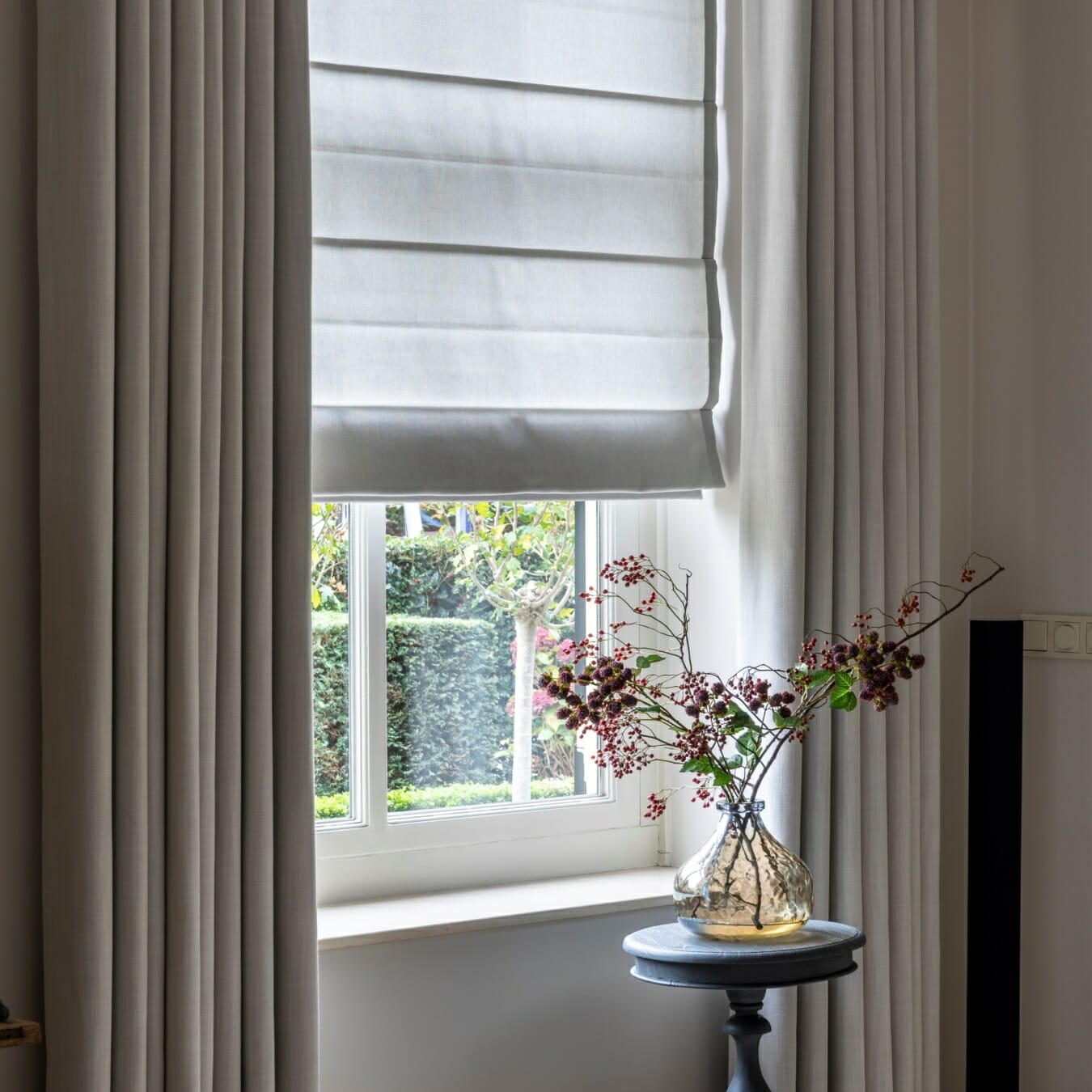 Vouwgordijnen in de woonkamer