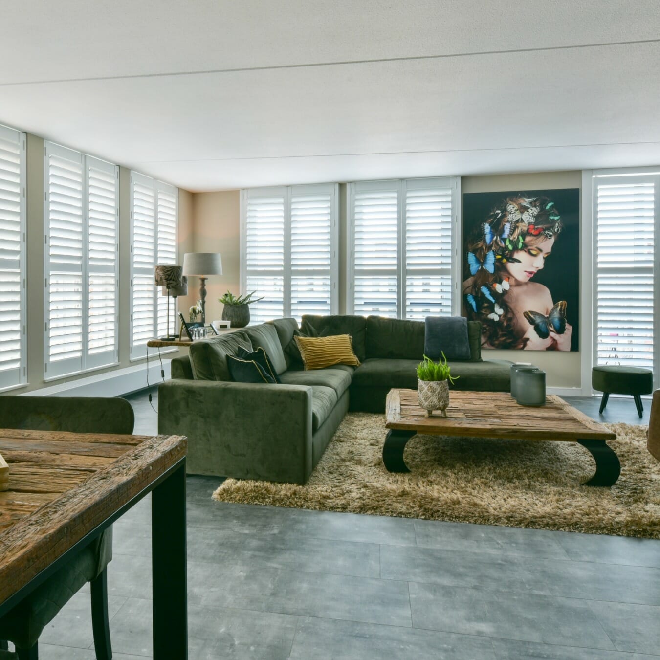 Shutters in de woonkamer